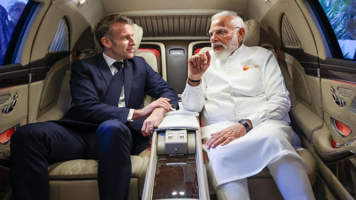 PM Modi joins ride with French President Macron en route to India-France Innovation Forum after talks