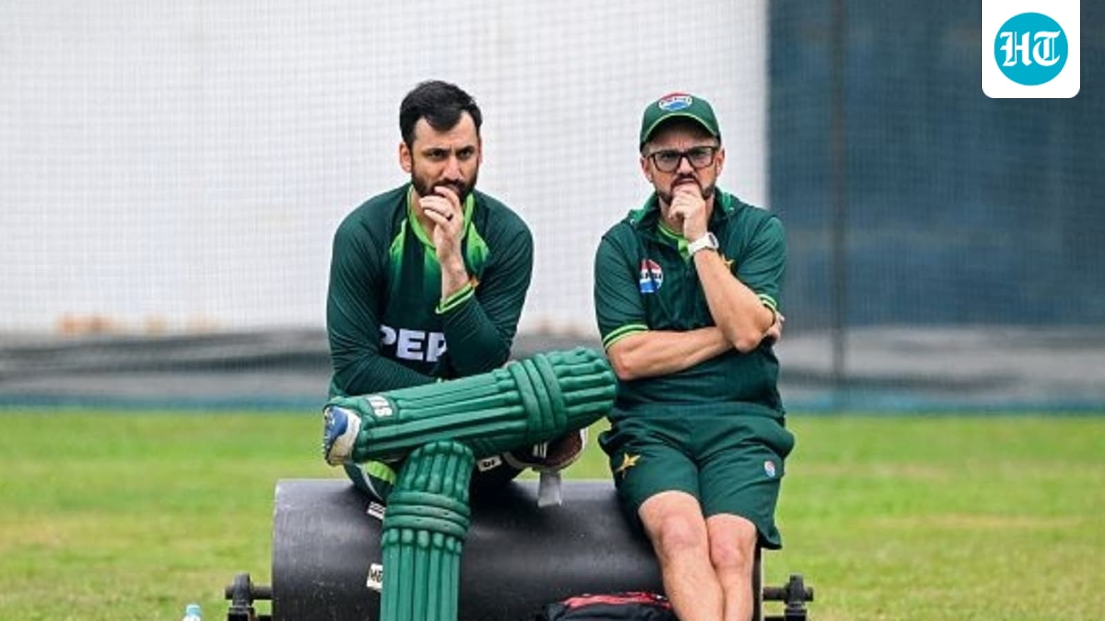 Pakistan captain Salman Agha in tense exchange with coach Mike Hesson, bangs bottle as awkward Babar Azam looks on