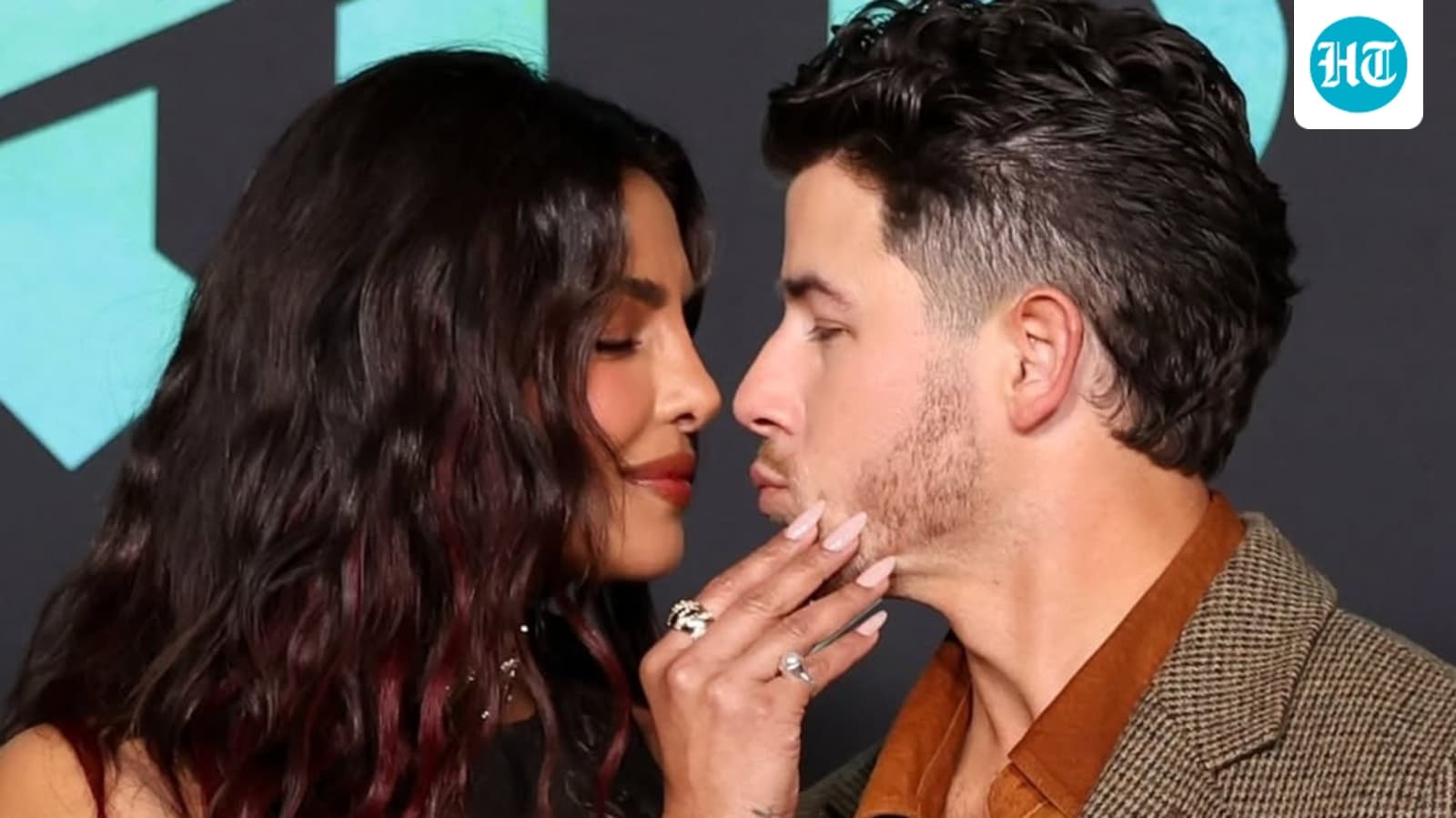 Priyanka Chopra and Nick Jonas share a sweet Kiss on the red carpet at The Bluff premiere in LA