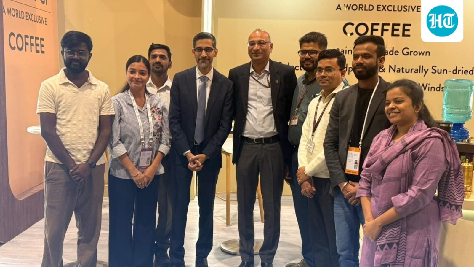 Watch: Sundar Pichai, on a break at AI Summit, enjoys Malabar coffee
