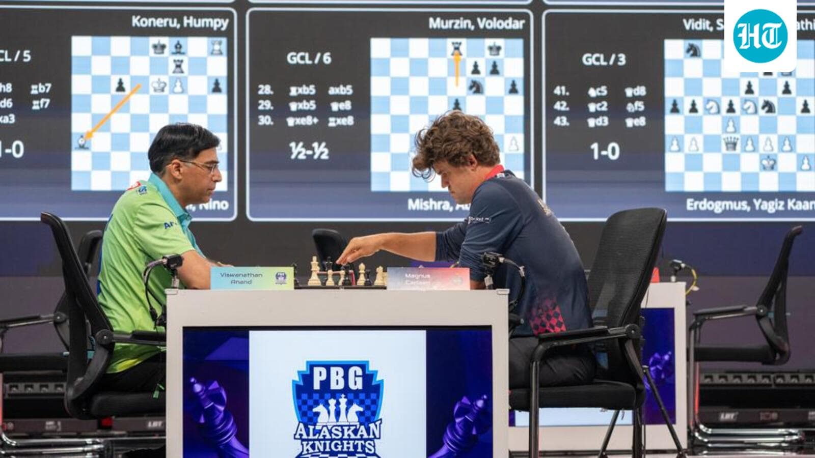 Magnus Carlsen beats an old rival, held by a rising star